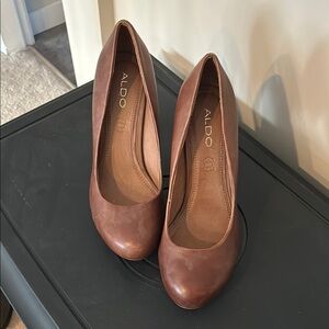 Aldo Brown Heels with Smooth Leather and Stiletto Design